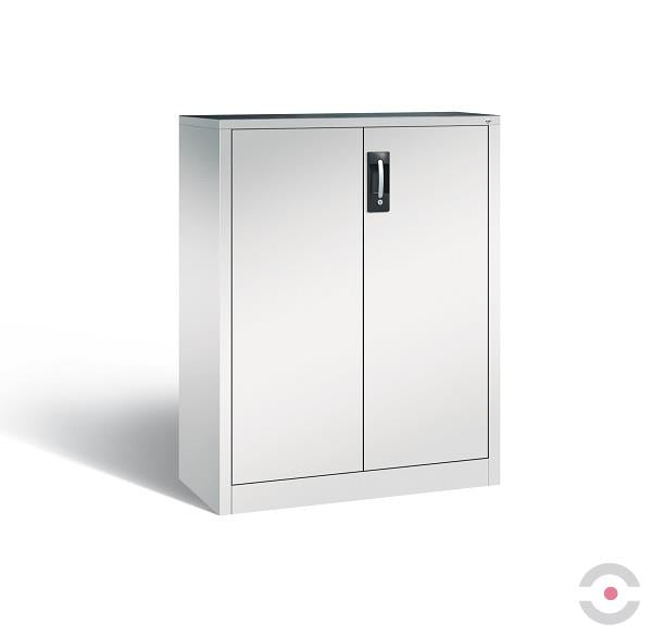 Szafa warsztatowa M, 2 półki, mata, drzwi dwuskrzydłowe, W*S*G 1200*930*500 mm, szary