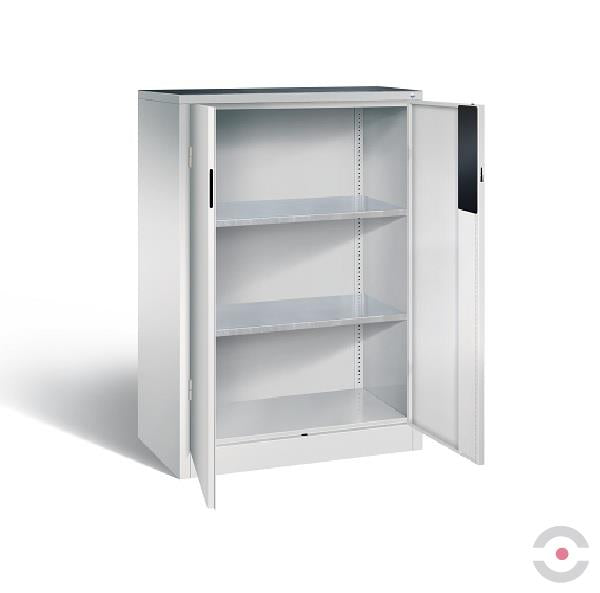 Szafa warsztatowa o zwiększonej nośności (700 kg), 2 półki, mata, szer. 930 mm, gł. 500 mm, szara