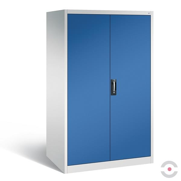 Szafa warsztatowa XXL, zwiększona głębokość, 4 półki, drzwi dwuskrzydłowe, W*S*G 1950*1200*800 mm, szary/niebieski