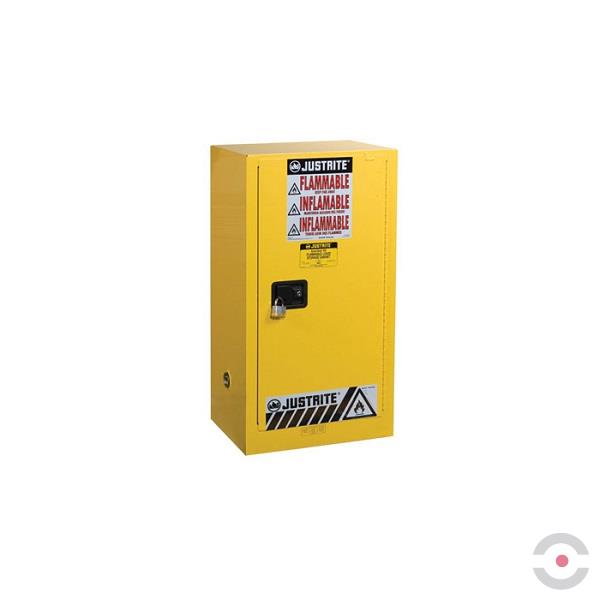 Szafa zabezpieczająca (palne) Justrite TABLE S, 57 l, 1-drzwiowa MS, 1 półka, żółty