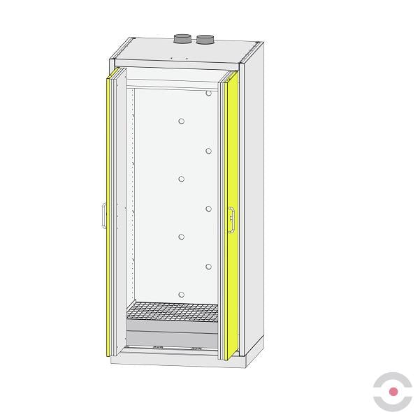 Szafa ognioodporna Topserw DRUM-90 LL, beczka 60 l, drzwi CLA żółte, COMPACT, 90 min