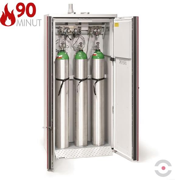 Szafa ognioodporna Topserw GAS-90 XL, 3 butle, drzwi CLA czerwone, SUPREME, 90 min