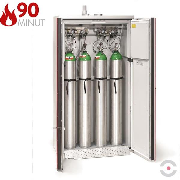 Szafa ognioodporna Topserw GAS-90 XXL, 4 butle, drzwi CLA czerwone, SUPREME, 90 min