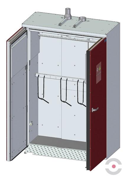 Szafa ognioodporna Topserw GAS-90 XXL, 4 butle, drzwi CLA czerwone, SUPREME, 90 min