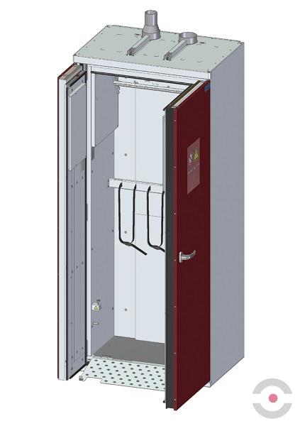 Szafa ognioodporna Topserw GAS-90 L, 2 butle, drzwi CLA czerwone, SUPREME, 90 min