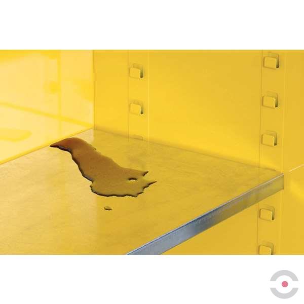 Szafa zabezpieczająca (palne) Justrite WALL L, 64 l, 2-drzwiowa ZR, 1 półka, żółty