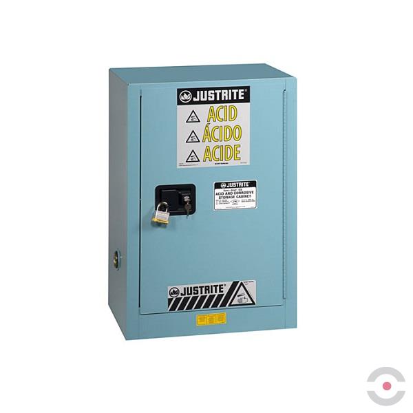 Szafa zabezpieczająca (korozyjne) Justrite TABLE S, 45 l, 1-drzwiowa MS, 1 półka, niebieski
