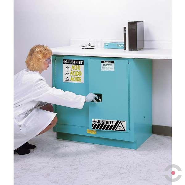 Szafa zabezpieczająca (korozyjne) Justrite BENCH M, 83 l, 2-drzwiowa ZR, 1 półka, niebieski