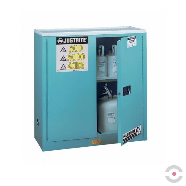 Szafa zabezpieczająca (korozyjne) Justrite BENCH M, 83 l, 2-drzwiowa ZR, 1 półka, niebieski