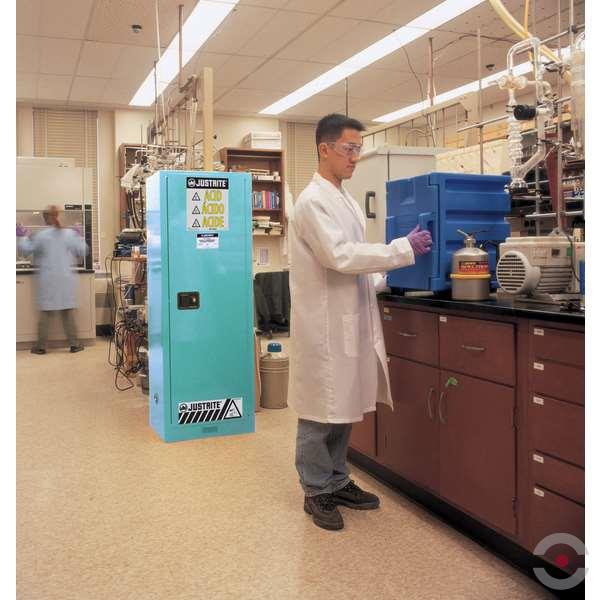 Szafa zabezpieczająca (korozyjne) Justrite SLIM S, 204 l, 1-drzwiowa MS, 3 półki, niebieski