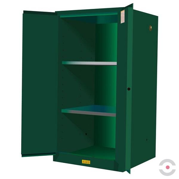 Szafa zabezpieczająca (pestycydy) Justrite MODUS M, 227 l, 2-drzwiowa ZR, 2 półki, zielony