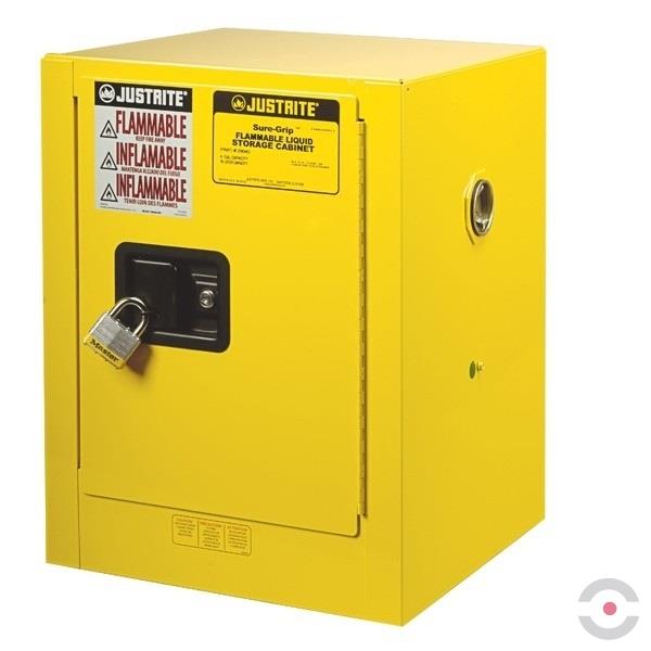 Szafa zabezpieczająca (palne) Justrite TABLE XS, 15 l, 1-drzwiowa ZR, 1 półka, żółty