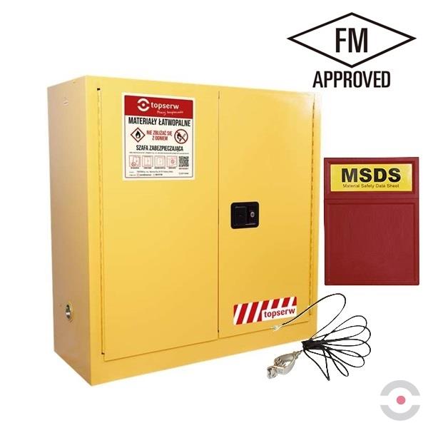 Szafa zabezpieczająca (palne) Topserw MODUS L, 114 l, 2-drzwiowa ZR, 1 półka, żółty