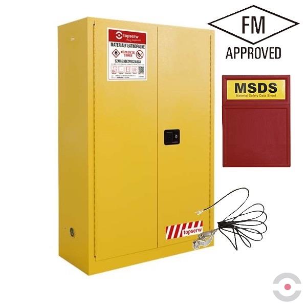 Szafa zabezpieczająca (palne) Topserw MODUS L, 170 l, 2-drzwiowa ZR, 2 półki, żółty