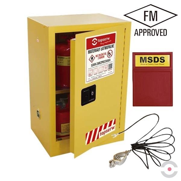 Szafa zabezpieczająca (palne) Topserw TABLE S, 45 l, 1-drzwiowa ZR, 1 półka, żółty
