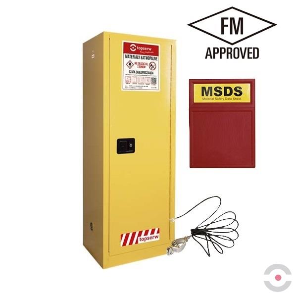Szafa zabezpieczająca (palne) Topserw SLIM S, 83 l, 2-drzwiowa ZR, 3 półki, żółty