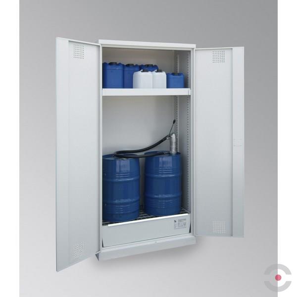Szafa zabezpieczająca (beczki) Topserw DRUM L, 2*60 l, 1 półka, 2-drzwiowa, CLA szare, CHS-2FAS