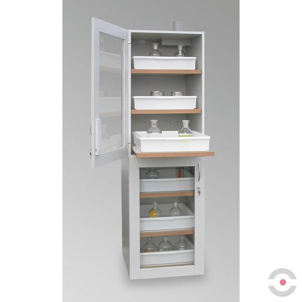Szafa zabezpieczająca (kwasy, zasady) Topserw SLIM S, 2 komory, 6 półek wysuwanych, drzwi CLA-GL prawe