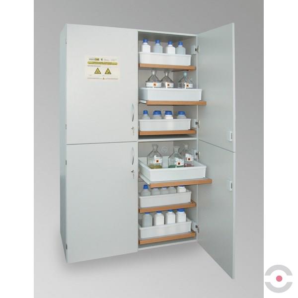 Szafa zabezpieczająca (kwasy, zasady) Topserw MODUS XL, 4 komory, 12 półek wysuwanych, drzwi CLA