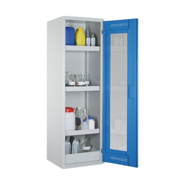 Szafa zabezpieczająca (trujące) Topserw SLIM S, 1-drzwiowa, CLA-GL niebieskie, 3 półki, CHS 600