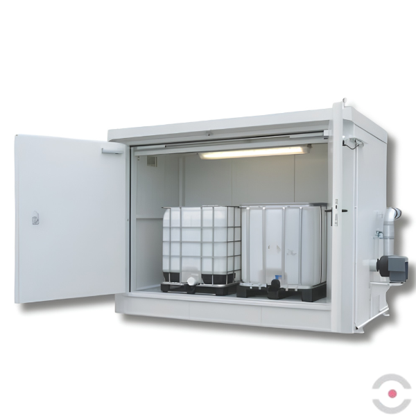 Magazyn ognioodporny Topserw, EI90, 2*1000 l KTC/IBC, 1000 l, 1*drzwi dwuskrzydłowe