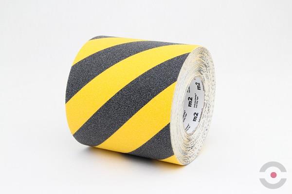 Taśma antypoślizgowa Hazard Warning, rolka, żółta/czarna, S*D 150 mm*18,3 m