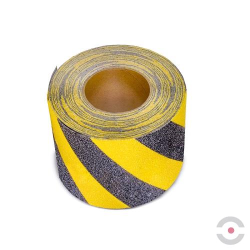 Taśma antypoślizgowa Hazard Warning, rolka, żółta/czarna, S*D 150 mm*18,3 m