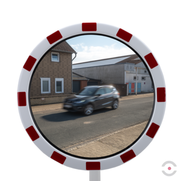 Lustro drogowe Dancop, London, akryl, 60 cm, biało-czerwone