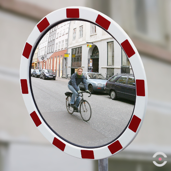 Lustro drogowe Dancop, London, akryl, 60 cm, biało-czerwone