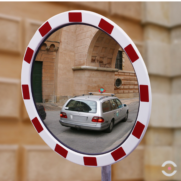 Lustro drogowe Dancop, Rome, poliwęglan, 60 cm, biało-czerwone