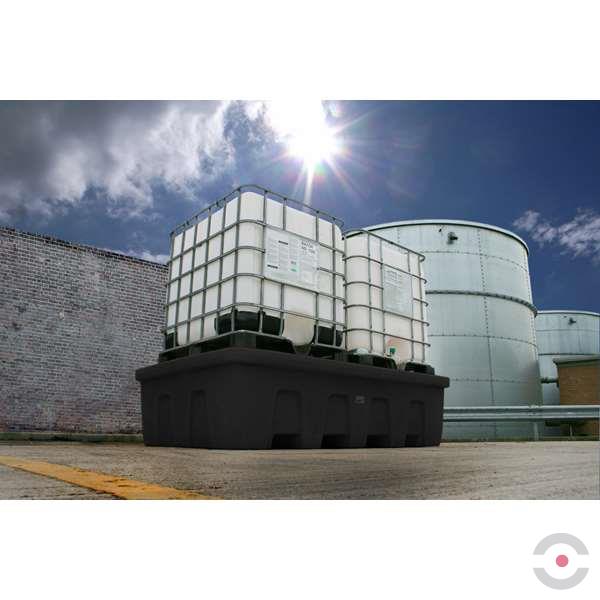 Wanna wychwytowa polietylenowa Topserw 1200 l, IBC 2*1000 l, stos, kratownica, czarny, MEGA