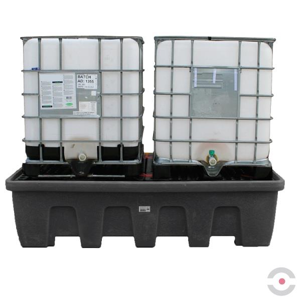 Wanna wychwytowa polietylenowa Topserw 1200 l, IBC 2*1000 l, stos, kratownica, czarny, MEGA