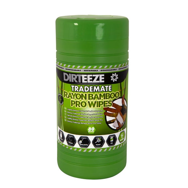 Ściereczka czyszcząca, nawilżona DIRTEEZE Rayon Bamboo 26*20 cm, tuba dozująca, 80 szt.