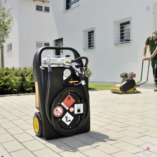 Wózek (stacja) do tankowania BENZYNA, 60 l, Ex0, pompa ręczna, ręcznie sterowany pistolet