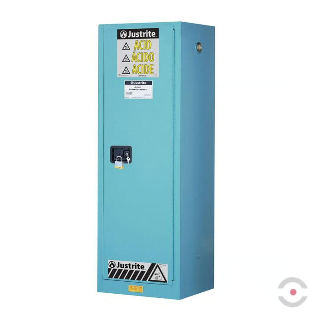 Szafa zabezpieczająca (korozyjne) Justrite SLIM S, 83 l, 1-drzwiowa ZR, 3 półki, niebieski