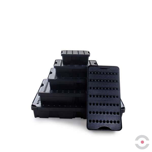 Wanienka wychwytowa polietylenowa Topserw 60 l, kratownica, czarny/czarny, MINI