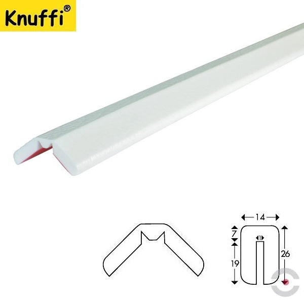 Elastyczny profil ostrzegawczo-ochronny Knuffi, typ W, biały, 5000 mm