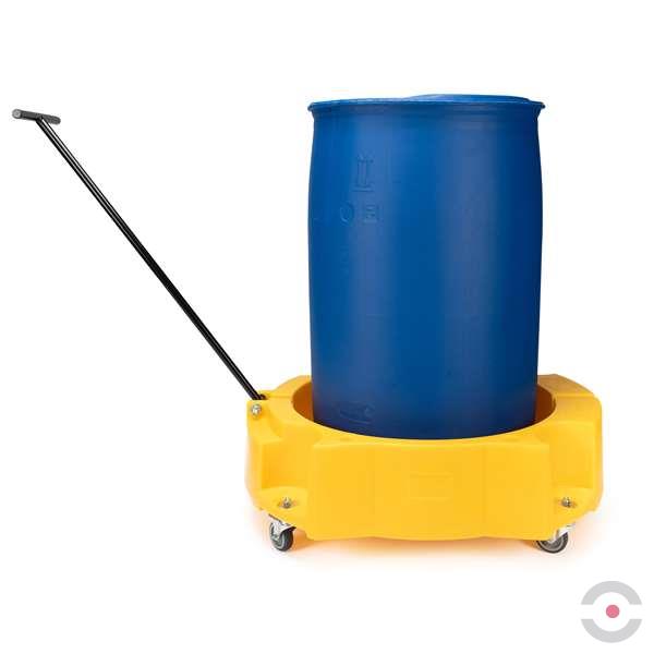 Wózek transportowy polietylenowy Topserw do beczek 200 l, żółty, DRUM DOLLY
