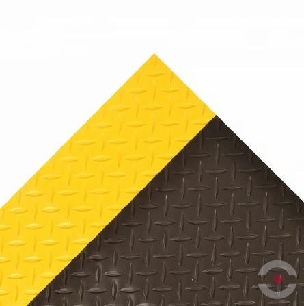 Wykładzina (chodnik, mata) przemysłowa Notrax, zabezpieczająca, 737 Diamond Plate Runner, 122 cm x 22,8 m x 4 mm, profil blacha ryflowana, obszar suchy/mokry, kolor żółty/czarny