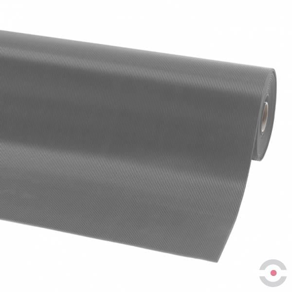 Wykładzina (chodnik, mata) Notrax, 750 Rib ‘n’ Roll 3 mm, zabezpieczająca, 100 cm x mb, drobnorowkowa, obszar suchy, szary