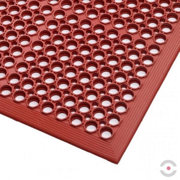 Mata ergonomiczna Notrax, 562RD Sanitop Red, guma nitrylowa, 91 cm x 594 cm, obszar mokry/zaolejony, czerwony