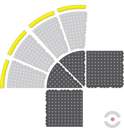 Mata ergonomiczna, gumowa, typ przedłużenie narożnika, SkyWalker HD, 91 cm x 45 stopni, obszar suchy, czarny