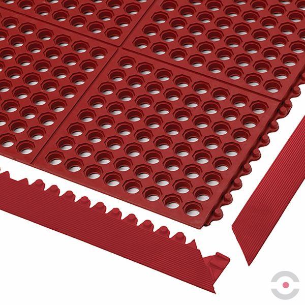 Mata ergonomiczna Notrax, 550RD Cushion Ease, modułowa, guma nitrylowa, 91 cm x 91 cm, obszar mokry/zaolejony, czerwony