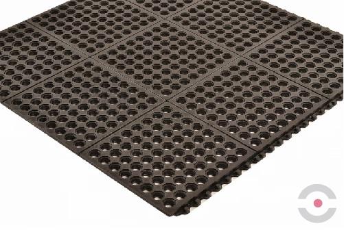 Mata ergonomiczna Notrax, 650SFR Cushion Ease Nitrile FR, modułowa, 91 cm x 91 cm, obszar mokry/zaolejony, czarny