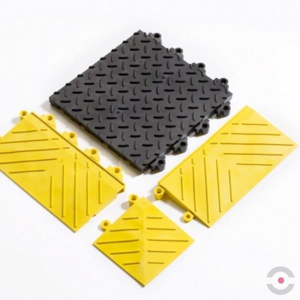 Mata ergonomiczna Notrax, 621 Diamond Flex Lok Solid, modułowa, PVC, 107 cm x 152 cm, obszar suchy, czarny