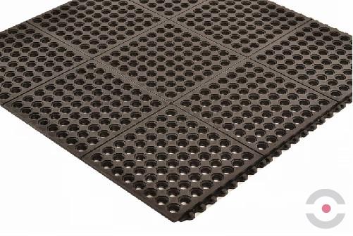 Mata ergonomiczna Notrax, 550 Cushion Ease, gumowa, modułowa, mb x mb, obszar mokry/zaolejony, czarny