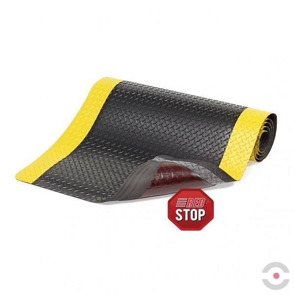 Mata ergonomiczna Notrax, 479 Cushion Trax, laminowana, 122 cm x 22,8 m, obszar suchy, żółty/czarny
