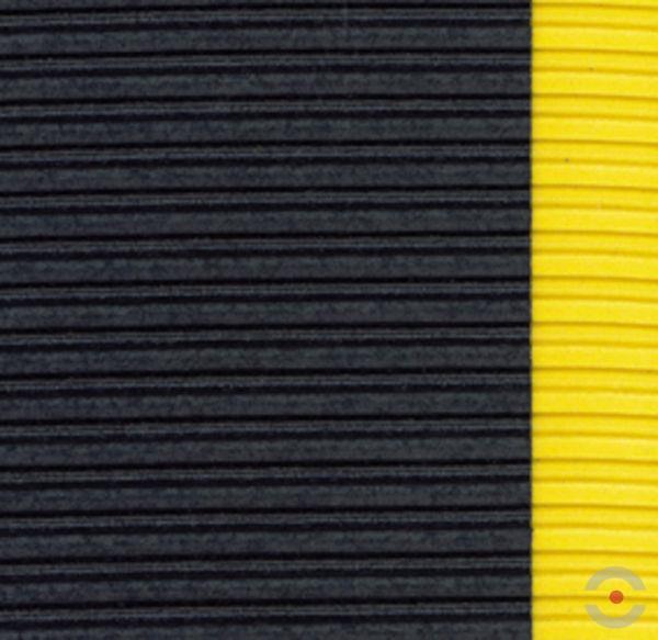 Mata ergonomiczna Notrax, 406 Crossrib Sof-Tred, rowkowanie poprzeczne, 60 cm x 18,3 m, obszar suchy, czarno/żółty