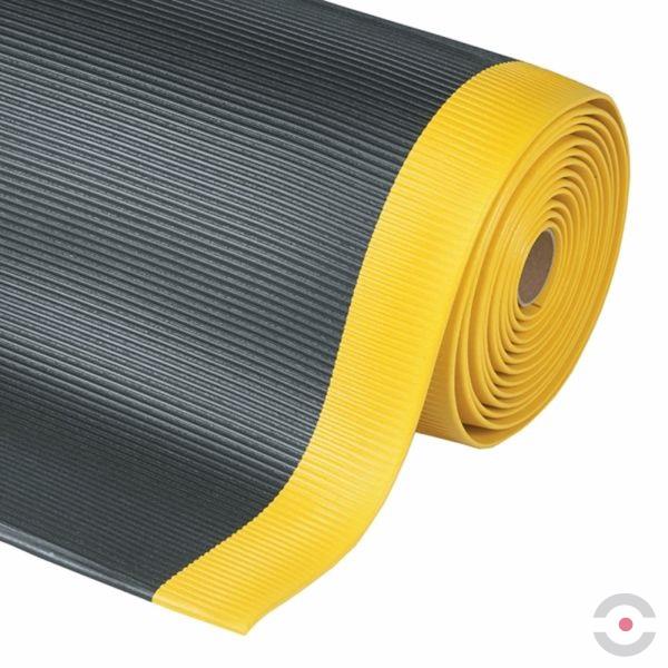 Mata ergonomiczna Notrax, 406 Crossrib Sof-Tred, rowkowanie poprzeczne, 91 cm x 18,3 m, obszar suchy, czarno/żółty