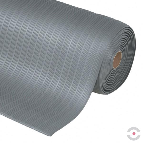 Mata ergonomiczna Notrax, 408 Airug Plus, winyl, rowkowa, 91 cm x mb, obszar suchy, szary